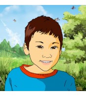 petit garçon manga portrait