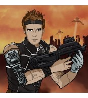 Cyber manga portrait