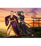 Couple Samouraï - format silhouette